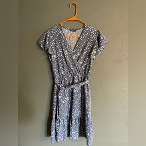 Shein light blue polka dot dress
